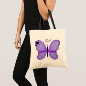 Paarse vlindertas tote bag (Voorkant (product))
