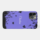 Paarse vlindertuin gepersonaliseerd Case-Mate iPhone case (Achterkant (horizontaal))