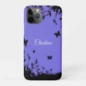 Paarse vlindertuin gepersonaliseerd Case-Mate iPhone case (Achterkant)