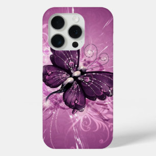 paarse vlindervectorkunst iPhone 15 pro case