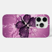 paarse vlindervectorkunst Case-Mate iPhone case (Achterkant (horizontaal))