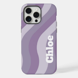 Paarse Vloeistof Draaiende Stroom Groovy Streep Y2 iPhone 15 Pro Max Hoesje