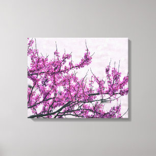 Paarse vloerboomschilderkunst canvas afdruk