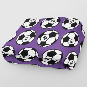 Paarse Voetbal Nummer Patroon Fleece Deken
