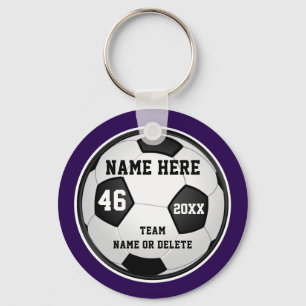 Paarse Voetbalteam Geschenken of JOUW KLEUREN en T Sleutelhanger