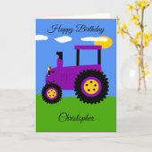 Paarse vogelkaart kaart (Gele Bloem)