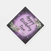 Paarse vogelpest servet (Hoek)