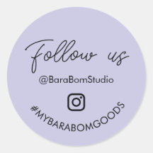 Paarse Volg ons op Instagram-pakketsticker