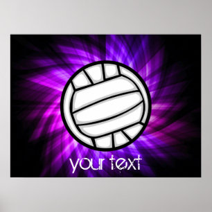 Paarse volleybal poster
