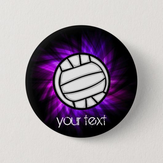 Paarse volleybal ronde button 5,7 cm (Voorkant)