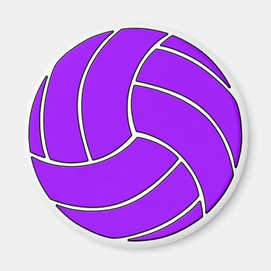 Paarse Volleybal sportspeler/coach Magneet (Voorkant)