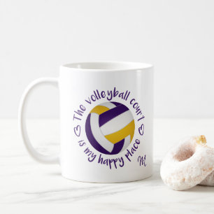 paarse volleybalrechtbank is mijn gelukkige plek koffiemok