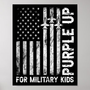 Paarse voor Kinder vlag Militair Kind Mo Poster