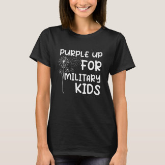 Paarse voor Militaire Kinder Quote Maand van de Mi T-shirt