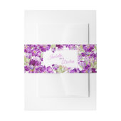 Paarse voorraad bloemenbruiloft waterverf uitnodigingen wikkel (Voorkant Voorbeeld)