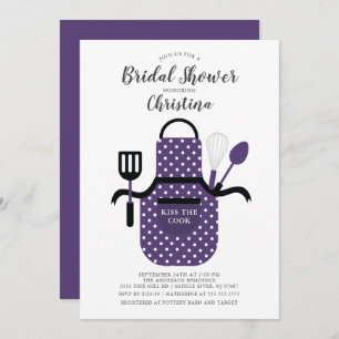 Paarse voorraad van de Kitchen Bridal Shower Kaart