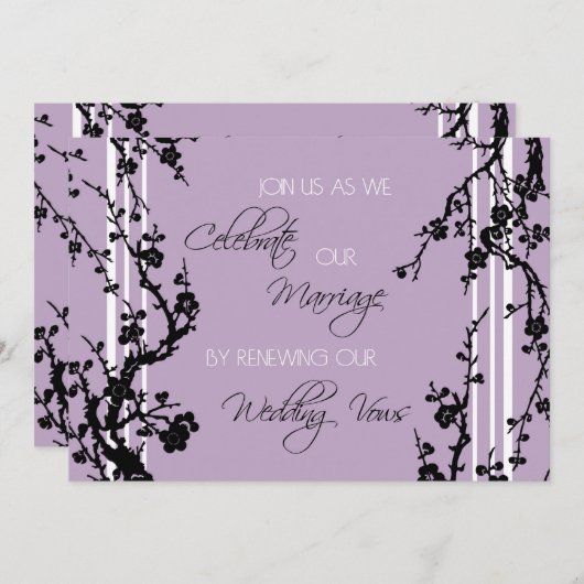 Paarse-Vow Renewal Ceremony Kaart (Voorkant / Achterkant)