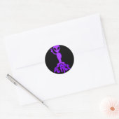 Paarse VredesAlien Ronde Sticker (Envelop)