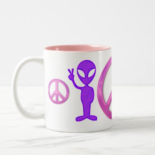 Paarse VredesAlien Tweekleurige Koffiemok (Links)