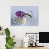 paarse vriesbloem poster (Thuiskantoor)