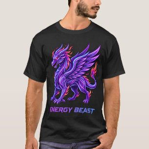 Paarse Vuur Neon Phoenix Energie Beest T-shirt