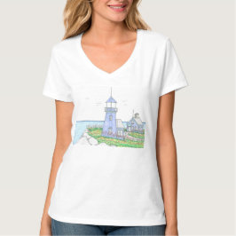 Paarse Vuurtoren Vneck Tshirt Licht Lavendel