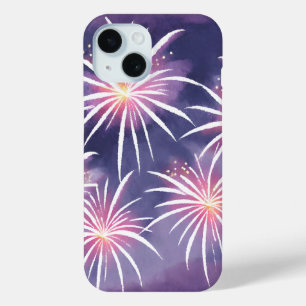 Paarse Vuurwerk Pastel Waterverf
