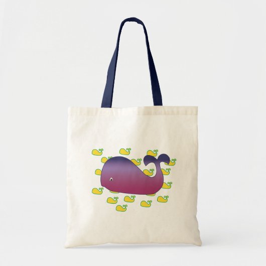 Paarse walvis tote bag (Voorkant)