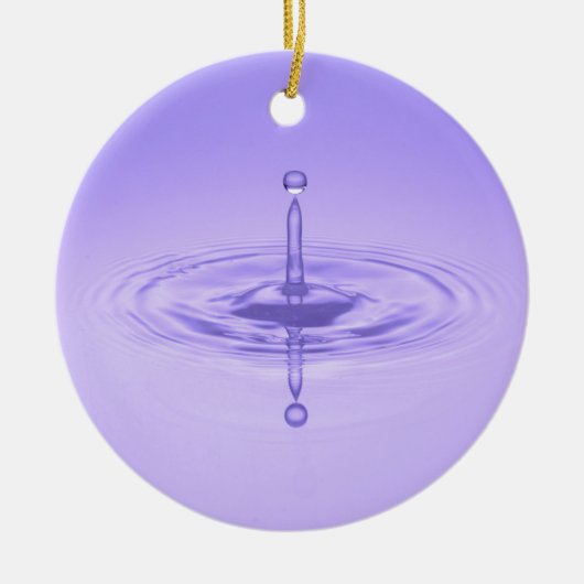 Paarse waterdruppelreflectie zonder zeeliefde keramisch ornament (Voorkant)