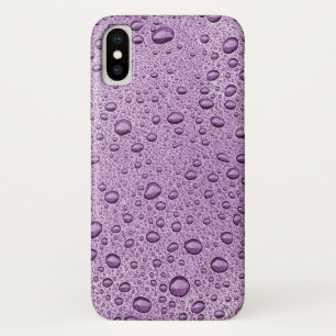 Paarse waterdruppels iPhone x hoesje
