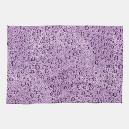 Paarse waterdruppels theedoek (Horizontaal)