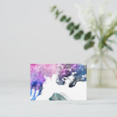 Paarse waterkleur 001 visitekaartje (Staand voorkant)