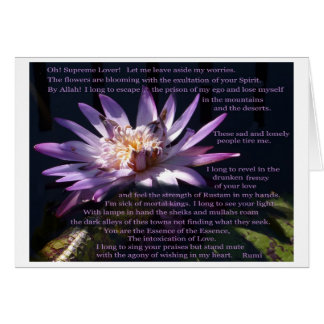 Paarse Waterlelie met gedicht van Rumi