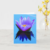 Paarse Waterlelie Wenskaarten met Reflectie Kaart (Gele Bloem)