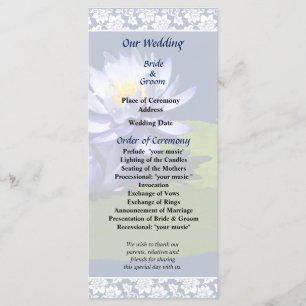 Paarse waterlelies in het Sunshine Wedding Program Programma