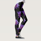 Paarse waterlily Lotus Leggings (Rechts)
