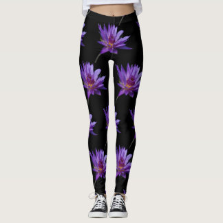 Paarse waterlily Lotus Leggings