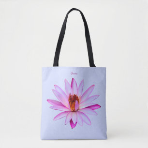 Paarse waterLily Periwinkle Schouder Canvas tas