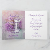 Paarse waterval Sunrise Pastor Waardering Bedankkaart (Binnen)