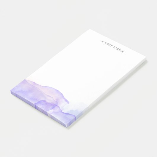 Paarse Waterverf - Aangepaste naam Post-it® Notes (Schuin)