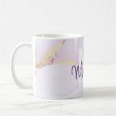 Paarse Waterverf Abstract Girly Luxury Monogram Koffiemok (Links)