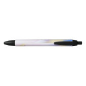 Paarse Waterverf Abstract Girly Luxury Monogram Zwarte Inkt Pen (Achterkant)