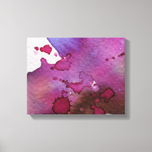 Paarse Waterverf Achtergrond Canvas Afdruk