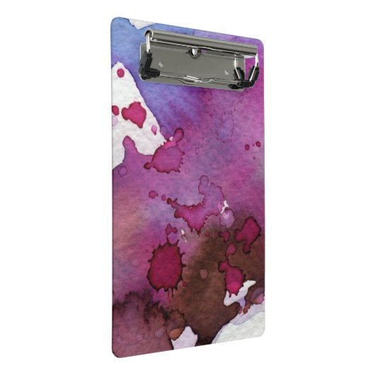 Paarse Waterverf Achtergrond Mini Klembord (Schuin)