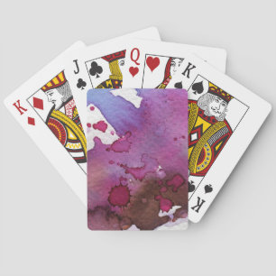 Paarse Waterverf Achtergrond Pokerkaarten