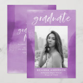 Paarse Waterverf Afbeeldingsfotografie Kaart (Voorkant / Achterkant)