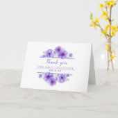 Paarse waterverf anemone bloemen kunst bedankt kaart (Gele Bloem)