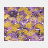 Paarse Waterverf: Artistic Gold Fusion. Fleece Deken (Voorkant (Horizontaal))