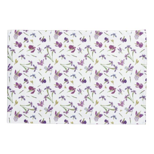 Paarse Waterverf Bloemen Botanisch Patroon Kussensloop (Achterkant)