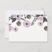 Paarse Waterverf Bloemen Lente Huwelijk RSVP (Achterkant)
